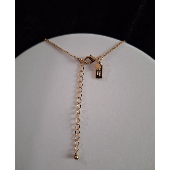 EUC Kate Spade Gold-Plated Faux Turquoise Bar Pendant Necklace - Picture 3 of 3